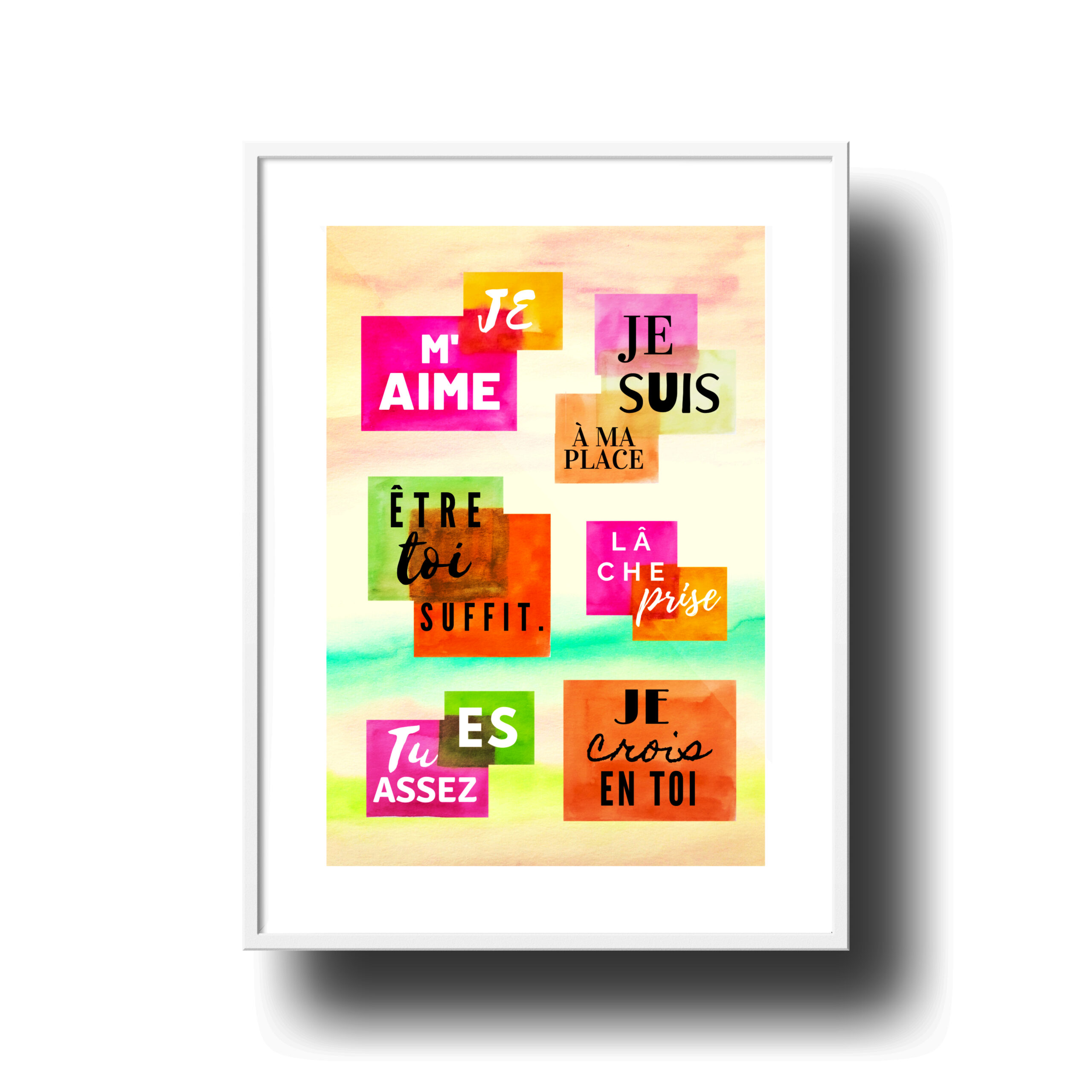 Affiche Aquarelle – Affirmations Positives du Matin & du Soir