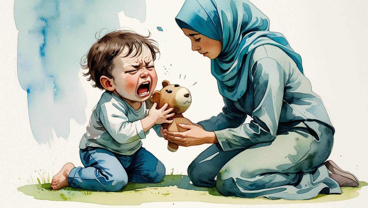 enfant en crise émotionnelle et maman dépassée